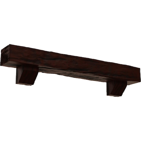 Kit W/ Ashford Corbels, NaturaL Pecan, 4H X 6D X 48W Riverwood Faux Wood Fireplace ManteL